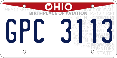 OH license plate GPC3113