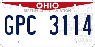 OH license plate GPC3114
