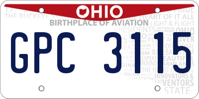 OH license plate GPC3115