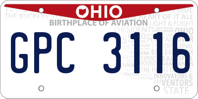 OH license plate GPC3116