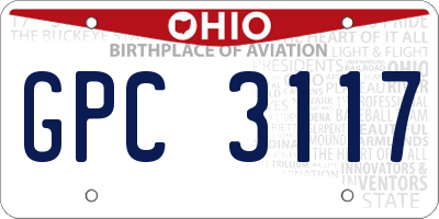 OH license plate GPC3117