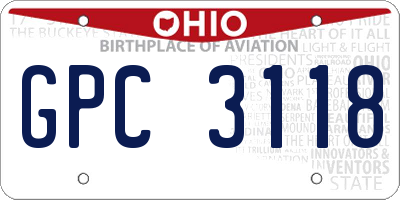 OH license plate GPC3118