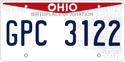 OH license plate GPC3122