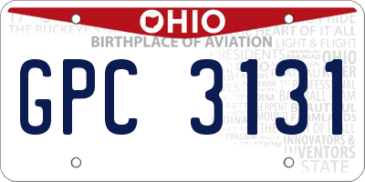 OH license plate GPC3131