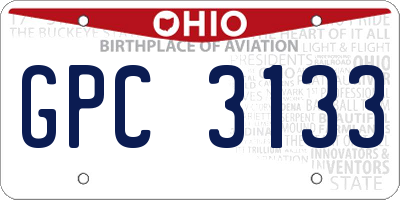 OH license plate GPC3133