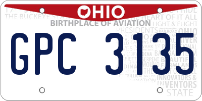 OH license plate GPC3135