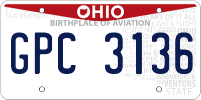 OH license plate GPC3136