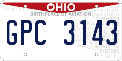 OH license plate GPC3143