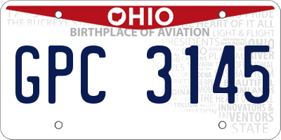 OH license plate GPC3145