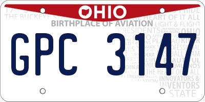 OH license plate GPC3147
