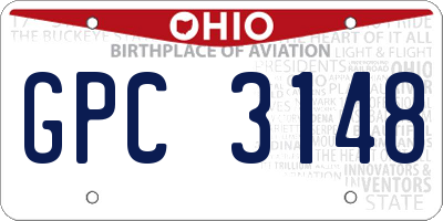 OH license plate GPC3148
