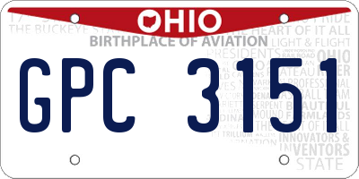 OH license plate GPC3151