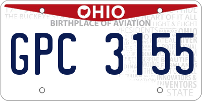 OH license plate GPC3155