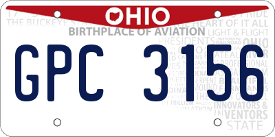 OH license plate GPC3156
