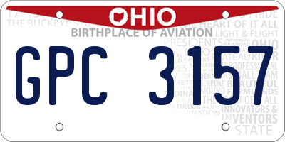 OH license plate GPC3157