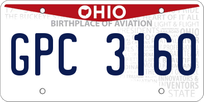 OH license plate GPC3160
