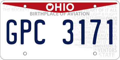 OH license plate GPC3171