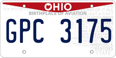 OH license plate GPC3175