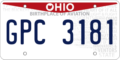 OH license plate GPC3181