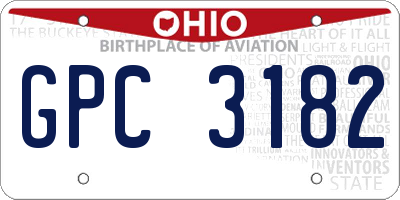 OH license plate GPC3182