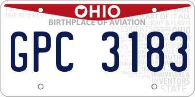 OH license plate GPC3183