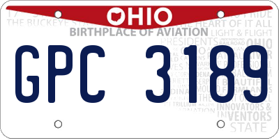 OH license plate GPC3189