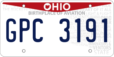 OH license plate GPC3191