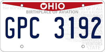 OH license plate GPC3192