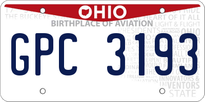 OH license plate GPC3193