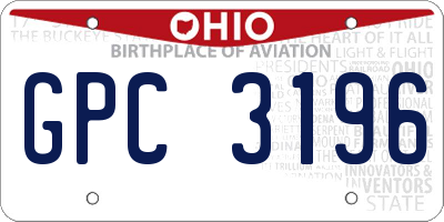 OH license plate GPC3196