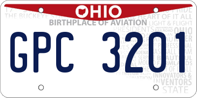 OH license plate GPC3201