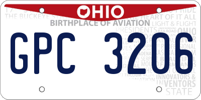 OH license plate GPC3206
