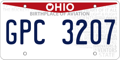 OH license plate GPC3207