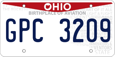OH license plate GPC3209