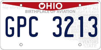 OH license plate GPC3213