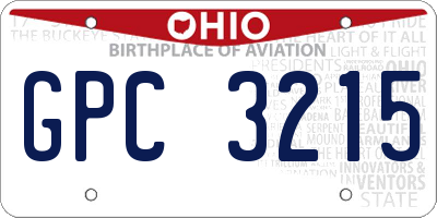 OH license plate GPC3215