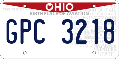 OH license plate GPC3218