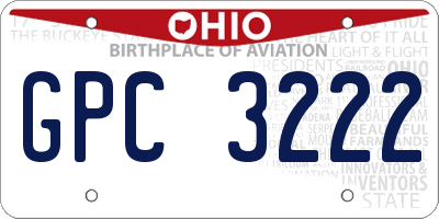 OH license plate GPC3222