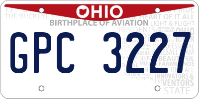 OH license plate GPC3227