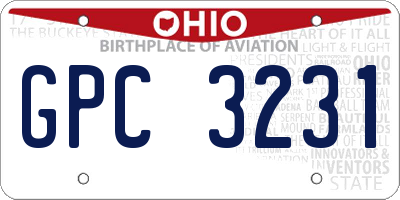 OH license plate GPC3231