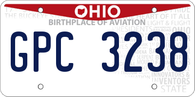 OH license plate GPC3238