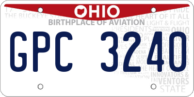 OH license plate GPC3240