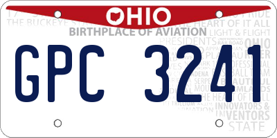 OH license plate GPC3241