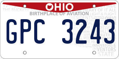 OH license plate GPC3243