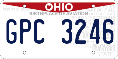OH license plate GPC3246