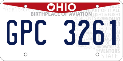 OH license plate GPC3261