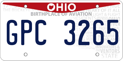 OH license plate GPC3265