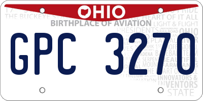 OH license plate GPC3270