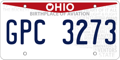 OH license plate GPC3273