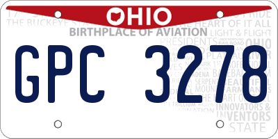 OH license plate GPC3278